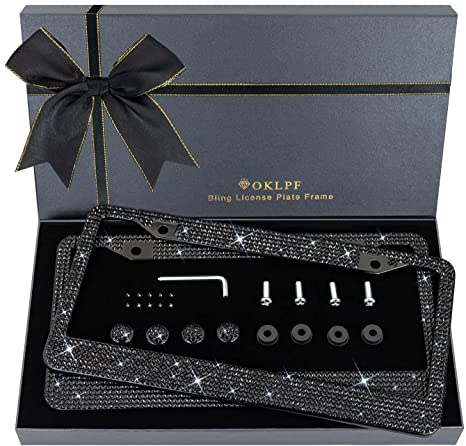 Рамки для номерного знака Bling для женщин, рамки для номерного знака из блестящей нержавеющей стали | Более 1200 шт., 14 граней, Рождество, день рождения