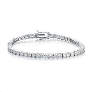 2026 18K Gold Plated 3mm Cubic Zirconia Classic Tennis Bracelet for Men Customizable <b>Engraving</b> - Product Image 4