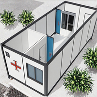 Complexe d'appartements préfabriqués en conteneurs détachables à deux étages de 20 et 40 pieds avec panneaux sandwich pour bureaux, cliniques et hôpitaux, à vendre