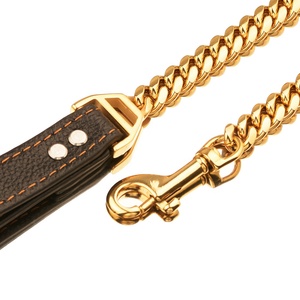 <span class=keywords><strong>Collar</strong></span> de perro de lujo de acero inoxidable dorado de 14mm, correas para mascotas con estampado personalizable con estilo de cadenas cubanas, fabricante directo - Product Image 5