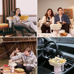 Bol à collation avec couvercle pour gobelet Stanley de 40 oz avec poignée, plateau à collation réutilisable, porte-collation en silicone pour porte-gobelet de voiture - Product Image 5