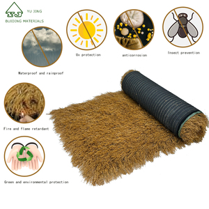 ต้นกกเทียมสังเคราะห์สำหรับมุงหลังคาม้วนหญ้าเทียมสีเหลือง - Product Image 2