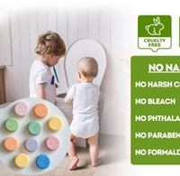 Tablettes de bain effervescentes DIY pour enfants, naturelles, véganes, biologiques, jetables, thème sirène, sélection de sept couleurs amusantes, personnalisables, pour un spa relaxant