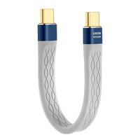 Kabel Data USB4 PD240W Pengisian Cepat Transmisi 40GB Tipe-C Fungsi Lengkap untuk 4 Hard Disk Flat Double-Head Selubung TPE