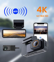 Caméra embarquée double 4K avant et arrière, rétroviseur intelligent avec moniteur, DVR de voiture, WiFi, GPS, vision nocturne, caméra de recul 1080P pour camion