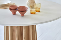 Meubles de salon scandinaves simples Table de salle à manger ronde en béton Ensemble de table à manger en bois