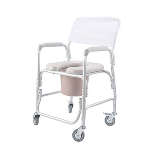 Fauteuil de bain multifonctionnel Nanyu en alliage d'aluminium avec roues, portable pour personnes âgées, chaise de douche et de toilette - Product Image 2