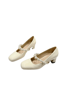 Chaussures tendance pour femmes Jimmy, de haute qualité, à bout carré rétro, avec bride à boucle ornée de perles et de diamants, <span class=keywords><strong>talon</strong></span> épais pour la stabilité, Chooing - Product Image 3