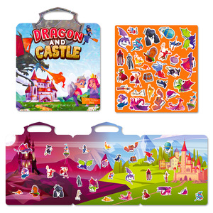 <span class=keywords><strong>Livre</strong></span> d'activités sensorielles pour enfants Lonng Castle, <span class=keywords><strong>livre</strong></span> d'autocollants en papier 3D à motifs de dessins animés, réutilisable, imperméable, <span class=keywords><strong>avec</strong></span> vernis brillant - Product Image 5