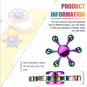 Vente flash - Jouet <span class=keywords><strong>anti</strong></span>-<span class=keywords><strong>stress</strong></span> en alliage de zinc, spinner à main heptagonal arc-en-ciel éblouissant, jouets gyroscopiques - Product Image 2