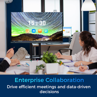 Tableau blanc interactif intelligent avec écran tactile 4K IFPD Android 15/16 pour réunions, avec suivi de caméra IA et écran sans fil