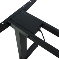 Cadre de bureau électrique noir à double moteur et 3 niveaux de réglage, base de bureau assis-debout télescopique réglable en hauteur pour le bureau à domicile