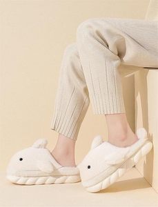 Chaussons d'intérieur en peluche pour garçon et fille, motif requin de dessin animé, en coton, chauds, doux, à semelle épaisse, pour l'hiver - Product Image 5