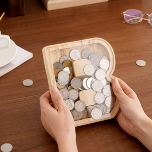 Alcancía de Madera con Forma de Alfabeto de 26 Letras, Adorno de Escritorio para Ahorrar Monedas, Decoración del Hogar para Niños - Product Image 2