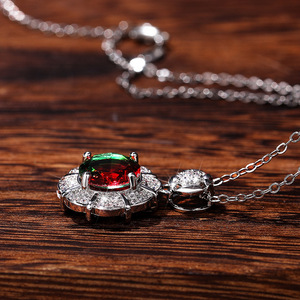 Collar con colgante de piedra de colores degradados para mujer, cadena elegante para clavícula, regalo de joyería de moda - Product Image 4