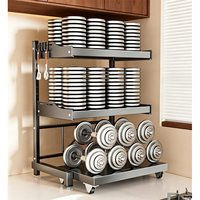 Étagère de rangement de cuisine pour micro-ondes et four, avec armoire de rangement intégrée