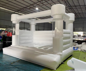 Vente flash - Château gonflable pour enfants en PVC blanc de 0,55 mm, 10 pieds x 13 pieds, avec ballons, château gonflable blanc pour événements - Product Image 4