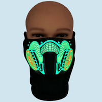 Masques de fête personnalisés à LED respirantes et clignotantes activées par son Panneau EL écologique et réutilisable avec impression Livraison rapide