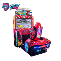 Machine de jeu d'arcade de course automobile à pièces, ludique et stimulante, pour parc d'attractions, simulateur de conduite amusant et coloré
