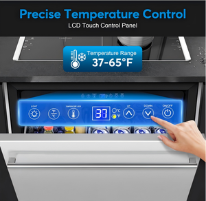 Réfrigérateur à boissons sous comptoir grande capacité pour la maison, la cuisine, l'hôtel, réfrigérateur compact intelligent en acier inoxydable avec tiroir - Product Image 5