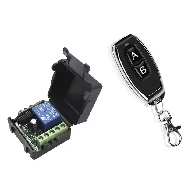 433mhz RF Transmitter Receiver Module 1Channel Remote Control Switch Wireless Switch Remote Control 433mhz for DC 12V | Plastic
