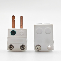 Connecteur Thermocouple en Céramique Blanche Type S/R Mini Mâle/Femelle pour Appareil de Laboratoire Four à Haute Température