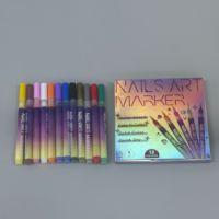 Kit de 12 stylos à ongles professionnels à séchage rapide, liquides et amovibles, 0,5 mm, pour nail art, gel DIY, portable, marque privée