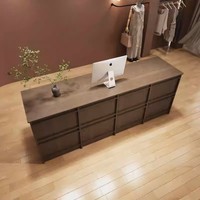 Comptoir de caisse d'hôtel moderne, bureau de réception commercial en bois durable