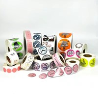 Etiquetas Adhesivas Personalizadas Impermeables en Rollo, Etiquetas Redondas para Sellado de Cajas, Bolsas de Papel, Etiquetas de Embalaje, Etiquetas de Sellado de Productos