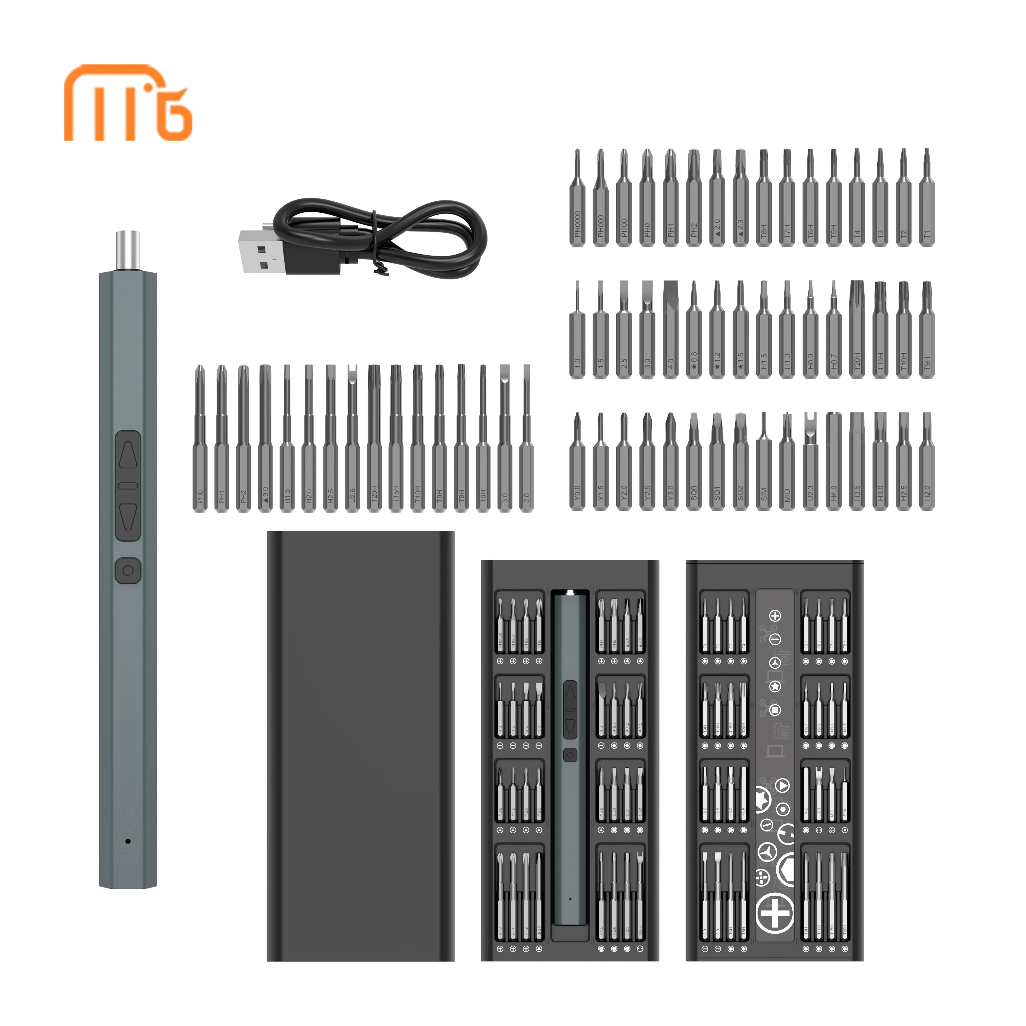 66 in 1 Mini cacciavite a batteria USB trapano multifunzionale Set di cacciaviti elettrici per uso domestico strumenti fai da te