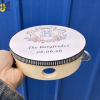 Tambourin en bois de 6 pouces pour mariage, tambourin personnalisé, instrument de musique d'église, vente en gros, prix compétitif