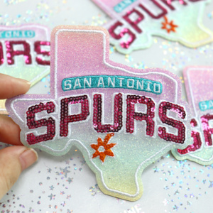 Parche Bordado con Lentejuelas del Mapa de Texas de 3 Pulgadas, Aplique de San <span class=keywords><strong>Antonio</strong></span> Fiesta, Parches Bordados con Brillo Personalizados para Gorras - Product Image 1