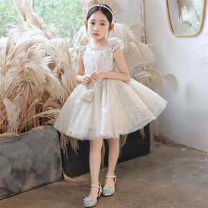 Nouvelle robe de princesse pour filles, petite fille, anniversaire, piano, performance, robe moelleuse pour enfants - Product Image 5