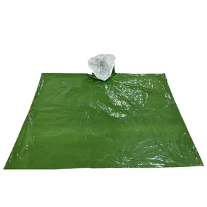 Capa de chuva descartável para uso térmico, roupa de chuva térmica quente, equipamento de acampamento e sobrevivência, capa de chuva de emergência com filme de alumínio