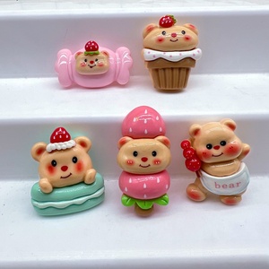 Bestseller Fruit Cake Butter Bear Resin Crafts Materials Kawaii Accessories Wholesale Resin Cartoon Charms for Decoration