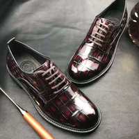 Chaussures habillées classiques de luxe pour hommes en cuir de crocodile véritable de marque célèbre Goodyear Alligator Skin