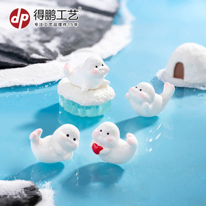 Figuras de focas de dibujos animados en miniatura Dp, decoraciones de resina para acuario, adornos de escritorio - Product Image 2