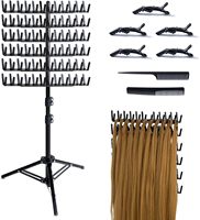 Support de rangement vertical pour tresses et extensions capillaires, avec 144 crochets et séparateurs, pour présentation en salon de coiffure et barbier