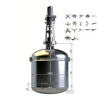 Agitateur de mélange de liquides avec tige de mélange en acier inoxydable 304 à cisaillement élevé, agitateur de liquides industriel