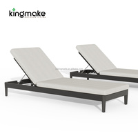 Chaise longue réglable pour piscine avec table d'appoint, lit de soleil de luxe en aluminium pour piscine, chaise longue moderne imperméable pour hôtel et plage