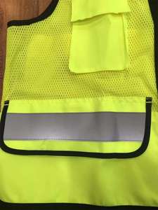 مرحبا <span class=keywords><strong>Viz</strong></span> سترة سلامة عاكسة متقدمة الصيف تنفس شبكة ملابس المرور مع جيب كبير وطباعة شعار مخصص - Product Image 4