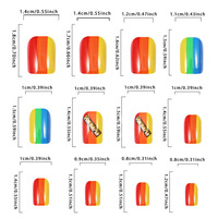 IPHF Fournitures en gros : Faux ongles à presser à thème scolaire, dégradé arc-en-ciel, pour les distributeurs de produits pour ongles