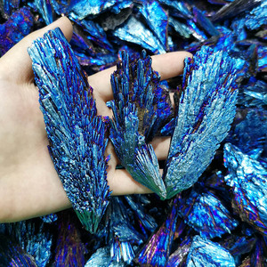 Đá Thạch Anh Aque Aura Titanium Màu Xanh Đậm Đá Khoáng Thô Đá Tourmaline Tự Nhiên Đá Tourmaline Màu Tím Aura - Product Image 5