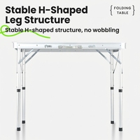 Ensemble table et chaises de camping en aluminium de haute qualité avec logo personnalisé, 1 table et 2 chaises, design pliable, couleur et taille personnalisées