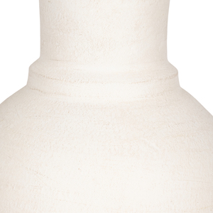 Vaso in ceramica moderno per l'arredamento del soggiorno, elemento decorativo scultoreo, finitura bianca opaca - Product Image 4