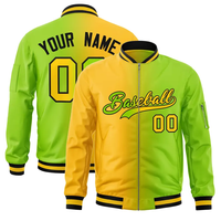 Veste bomber de baseball bleu dégradé personnalisée avec impression sur mesure, OEM POD, nom et numéro d'équipe personnalisés, haut pour homme