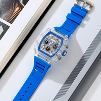 Reloj de Pulsera para Hombre SKMEI 2305, Nuevo Diseño, Lujoso y Moderno, Caja Transparente, Correa de Silicona, Resistente al Agua, Esfera con Agujas