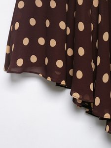 Minifalda de mujer 2026 con lunares, asimétrica, fruncida, de cintura alta, por encima de la rodilla, casual, elegante, vintage, tejida, para chica - Product Image 4