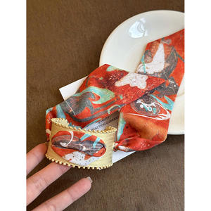 Bracelet manchette ajouré <span class=keywords><strong>en</strong></span> soie imprimée mate style ethnique, bijou personnalisé rétro tendance, sensation haut <span class=keywords><strong>de</strong></span> gamme et audacieuse - Product Image 6