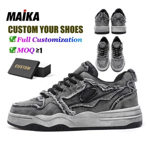 Zapatos de Diseñador para Hombre 2025, Zapatillas de Mezclilla Personalizadas con Detalles Desgastados, Modernas, Cómodas, Transpirables, para Patinar y Caminar - Product Image 1